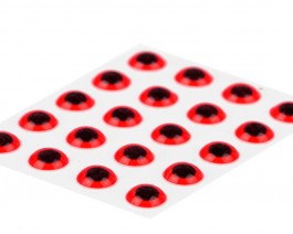 3D Epoxy Eyes, Fluo Red, 4 mm